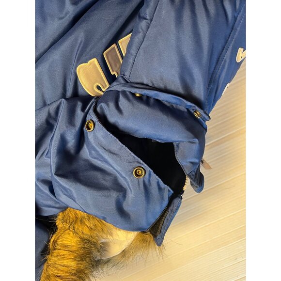 Reebok Colts Womens M Blue Puffer Jacket W/ Faux Fur Hood Convertible To Vest - Picture 8 of 15